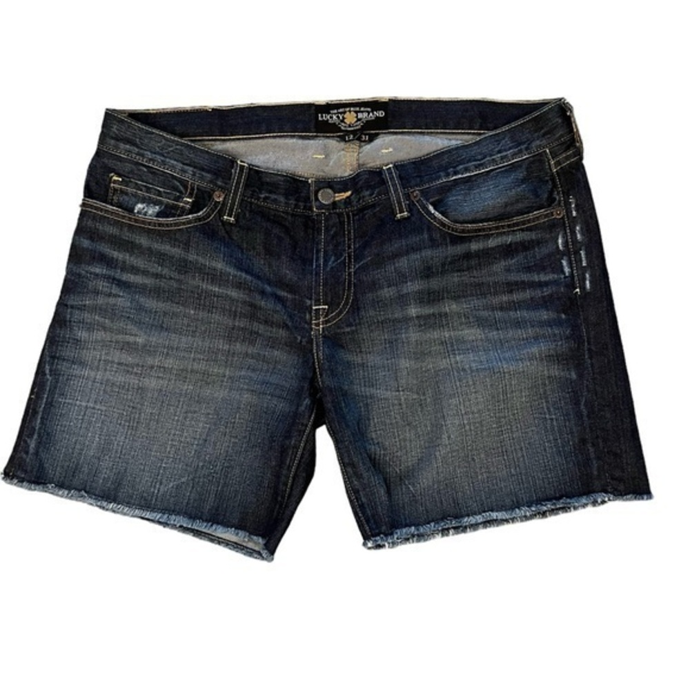 NWOT Lucky Brand cutoff 6” inseam 100% cotton dark wash denim jeans shorts